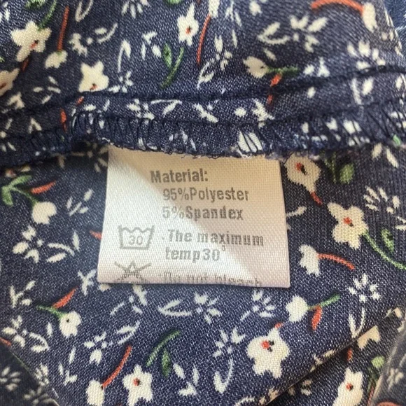 NWOT QUEZHU Womens XL Blue Floral Short Sleeve Blouse. So cute - Picture 9 of 10